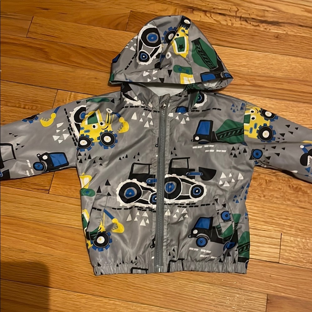 Kids Construction Print Lightweight Rain Jacket